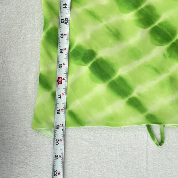 Hours Cowl Neck Backless Sexy Cami Top Strappy Back Tie-Dye Green Womens M - Picture 9 of 11